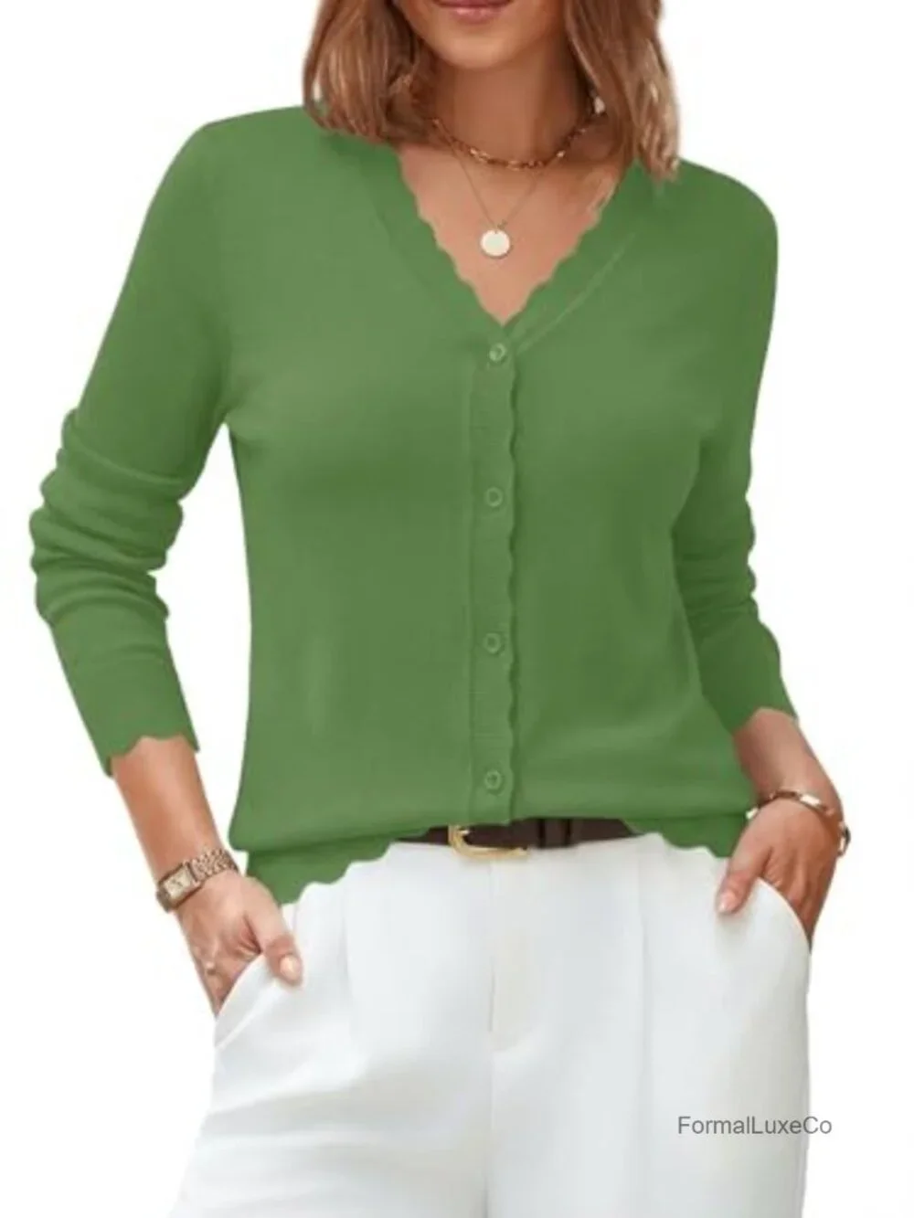 Lightweight V-Neck Ribbed Cardigan for Women Long Sleeve Button Down